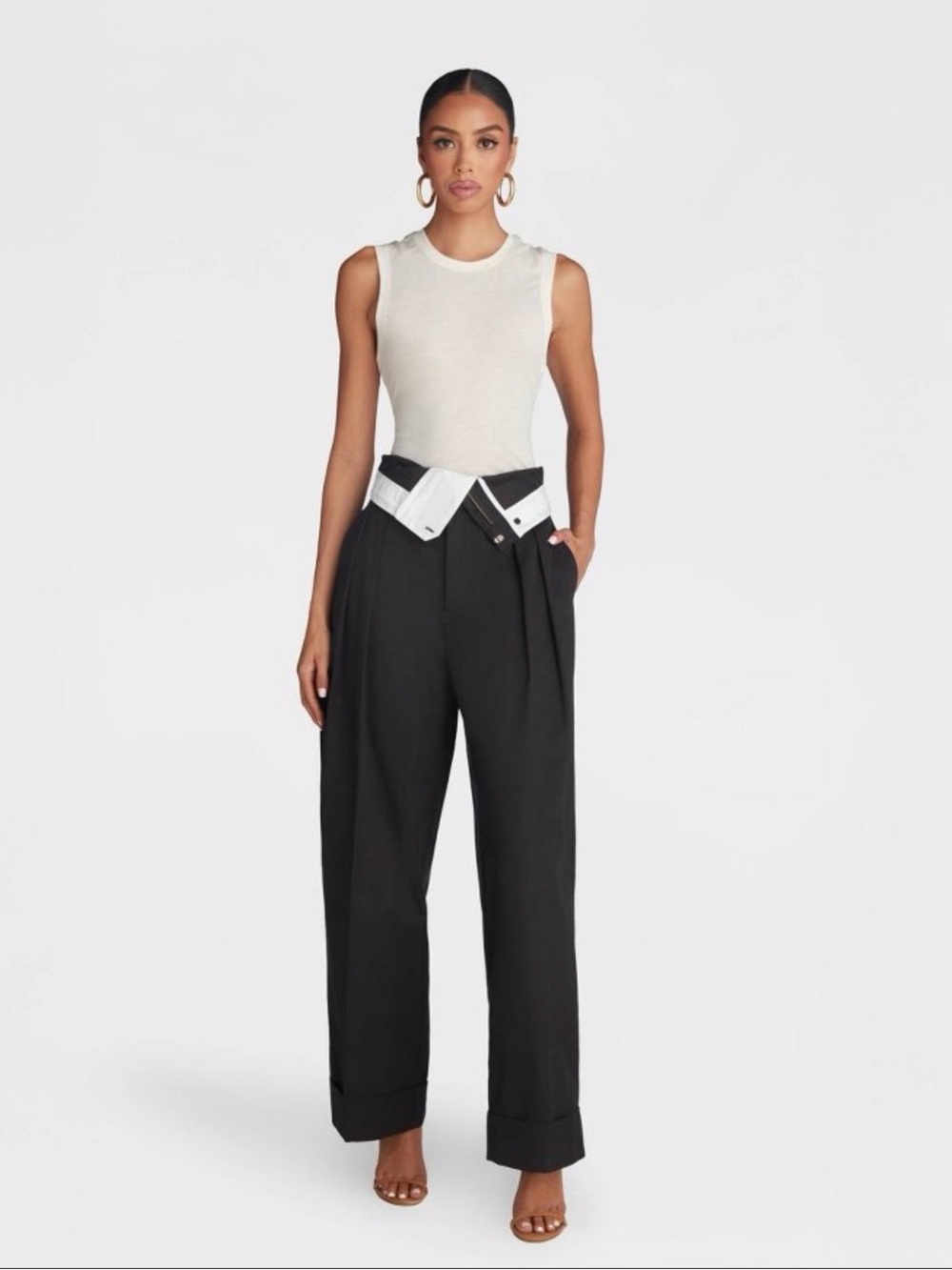 High-Rise Wide Leg Pants in Black